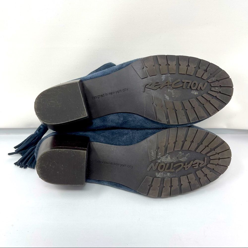 Kenneth Cole Reaction Womens Pil Age Ankle Booties Navy Blue Leather Zip 6.5 M - Picture 7 of 7
